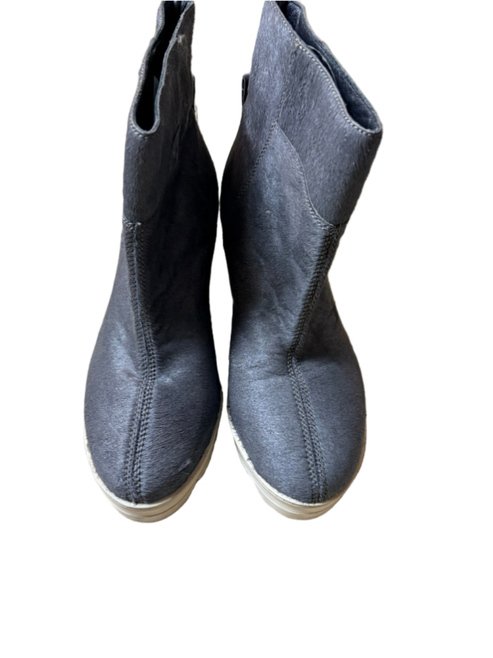 10 Crosby Derek Lam Gray Calf Hair Booties, Size 8.5
